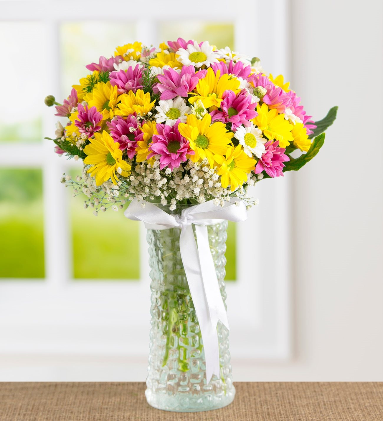 Kıraç Çiçekçi - vazo+papatyalar